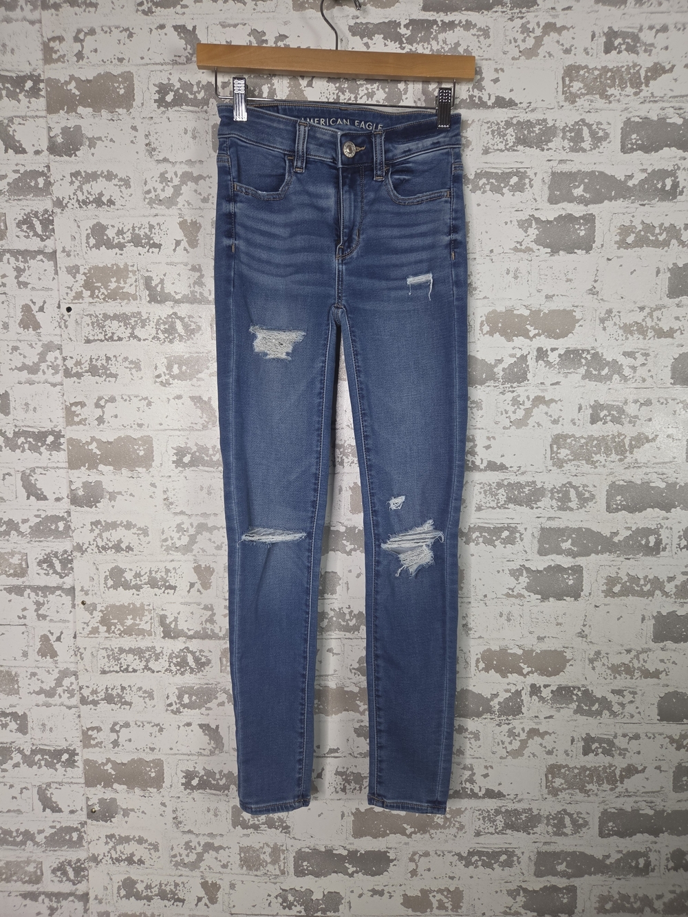 American Eagle Women's High Rise Jegging Jeans Blue Stretch
